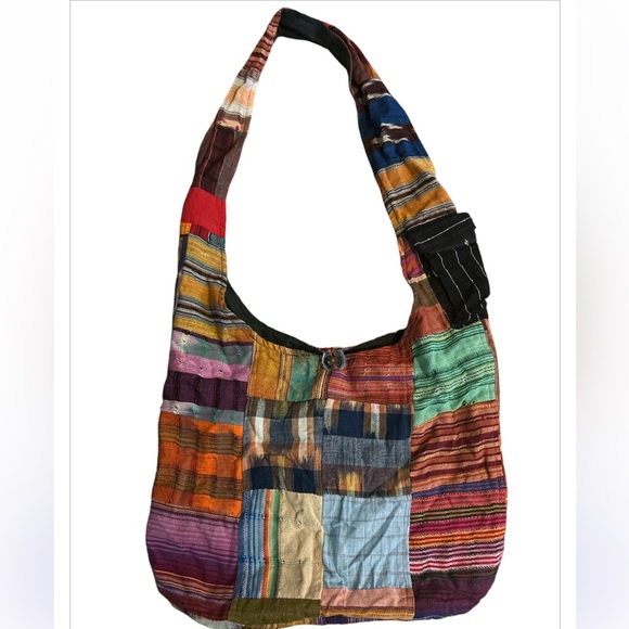 BOHO Cotton tote bag multi colored patchwork - Picture 2 of 3